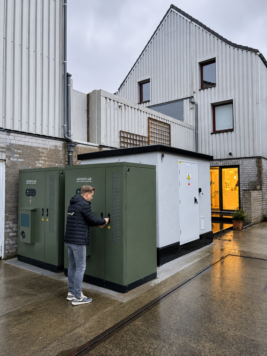 Industriële BESS-installatie met energiemonitoring